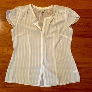 Banana Republic Sheer White Top